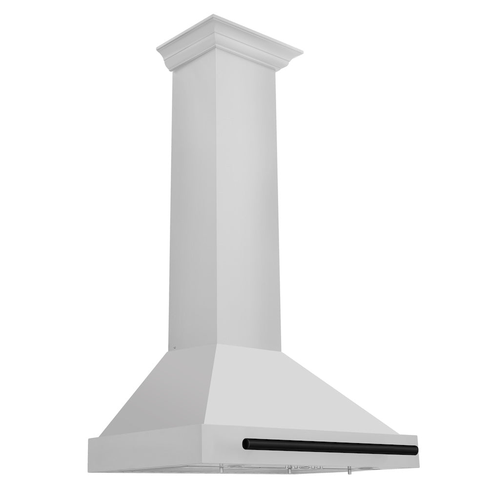 ZLINE 30 in. Autograph Edition Convertible Stainless Steel Range Hood with Stainless Steel Shell and Matte Black Accents (KB4STZ-30-MB)