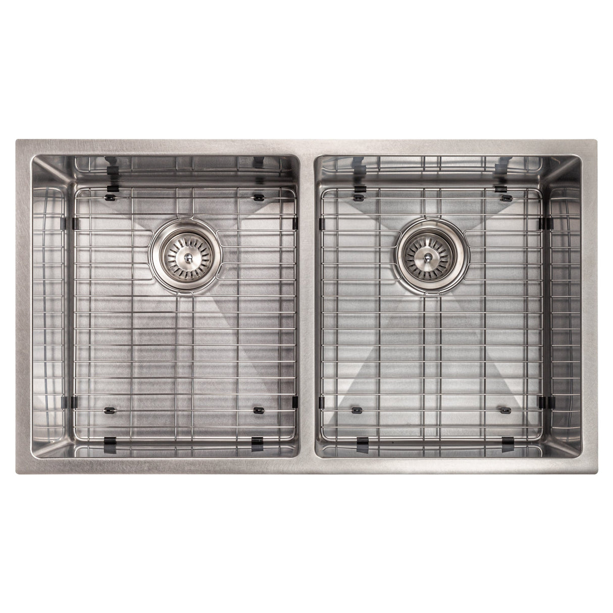 ZLINE 33 in. Anton Undermount Double Bowl Satin Stainless Steel Kitchen Sink with Bottom Grid (SR50D-33S)