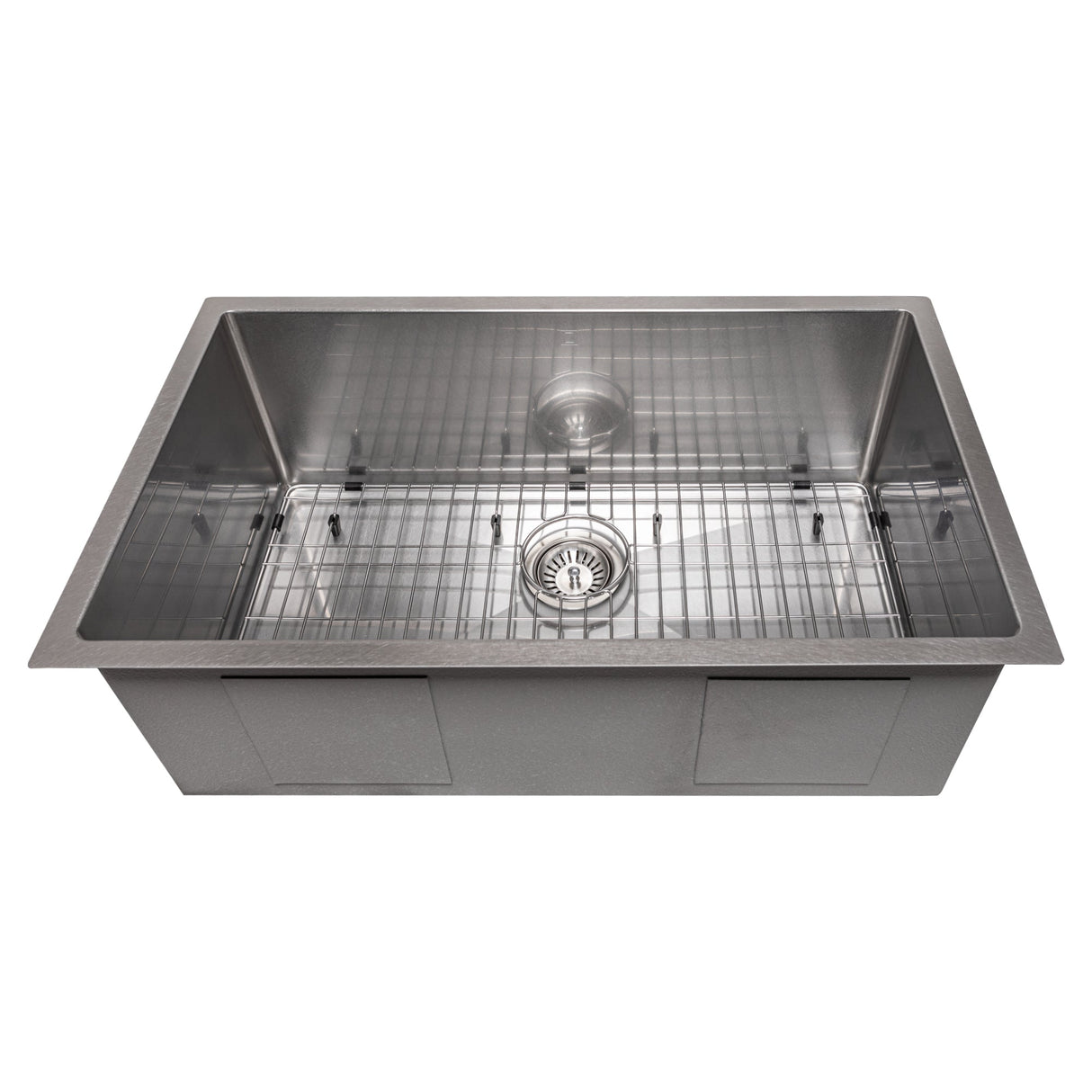ZLINE 33 in. Meribel Undermount Single Bowl Satin Stainless Steel Kitchen Sink with Bottom Grid (SRS-33S)