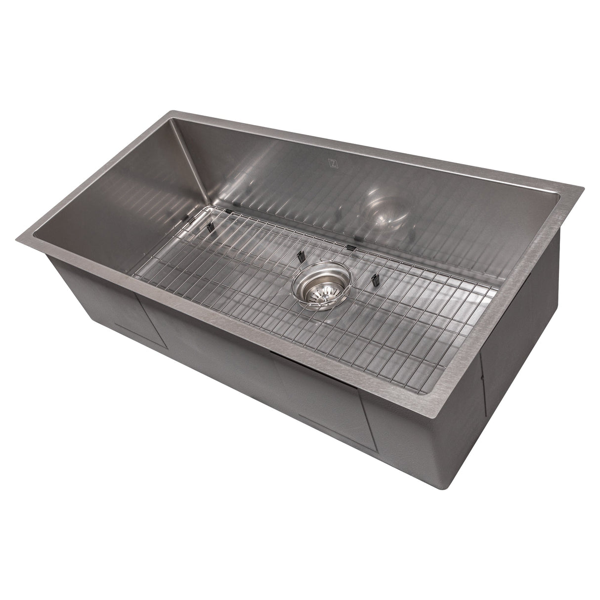 ZLINE 36 in. Meribel Undermount Single Bowl Satin Stainless Steel Kitchen Sink with Bottom Grid (SRS-36S)