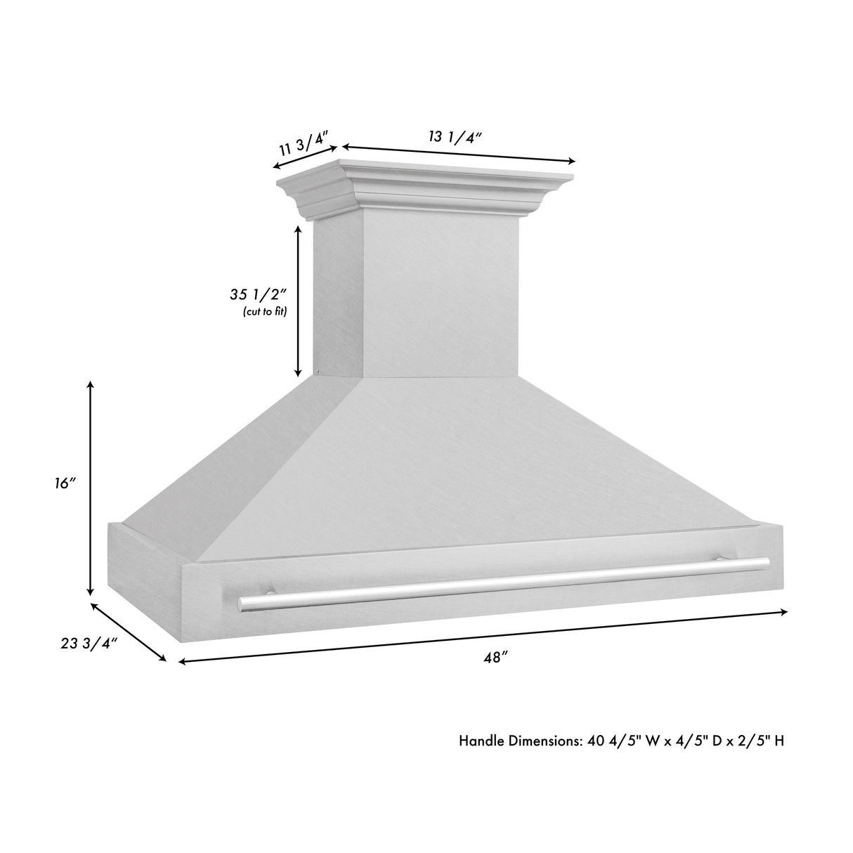 ZLINE 48" Fingerprint Resistant Stainless Steel Range Hood (8654SNX-48)