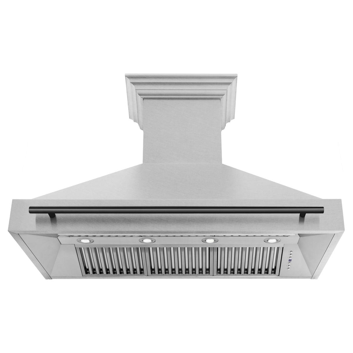 ZLINE Autograph Edition 48" Fingerprint Resistant Stainless Steel Range Hood with Matte Black Handle (8654SNZ-48-MB)