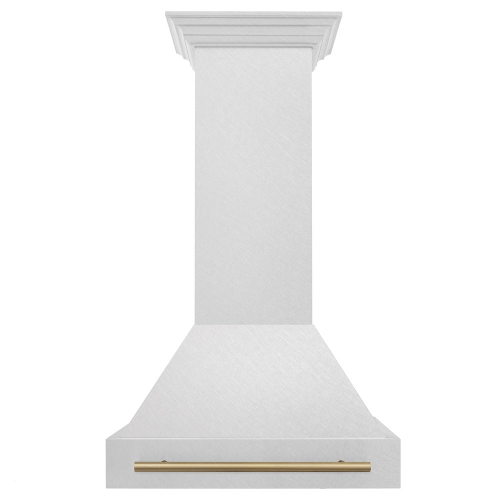 ZLINE Autograph Edition 30" Fingerprint Resistant Stainless Steel Range Hood with Champagne Bronze Handle (8654SNZ-30-CB)