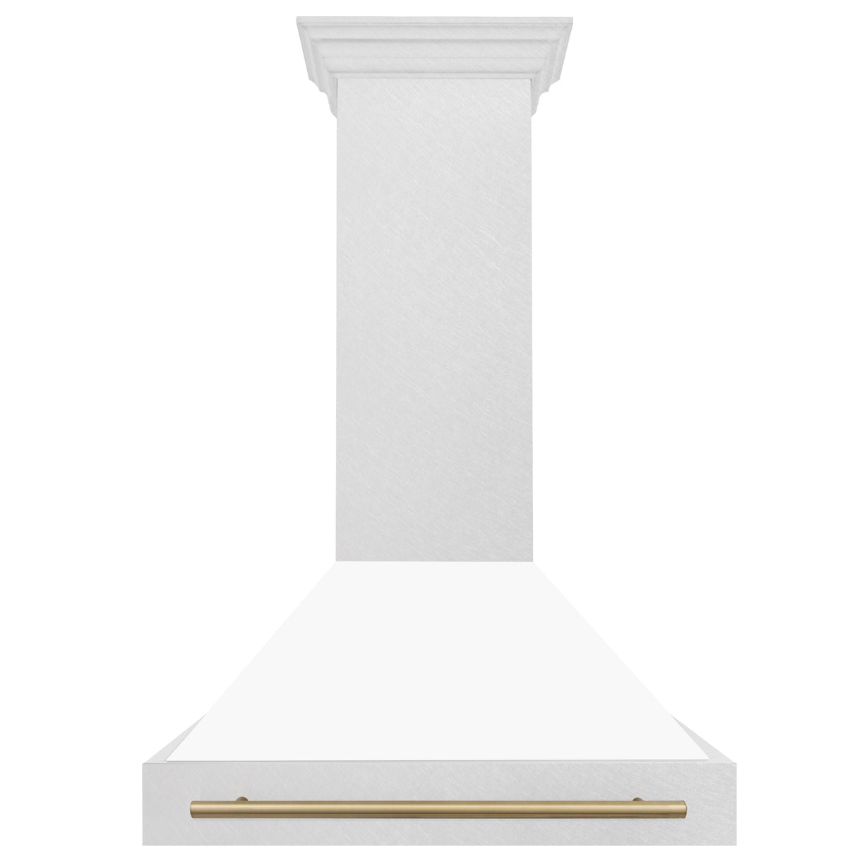 ZLINE Autograph Edition 36" Fingerprint Resistant Stainless Steel Range Hood with White Matte Shell and Champagne Bronze Handle (8654SNZ-WM36-CB)