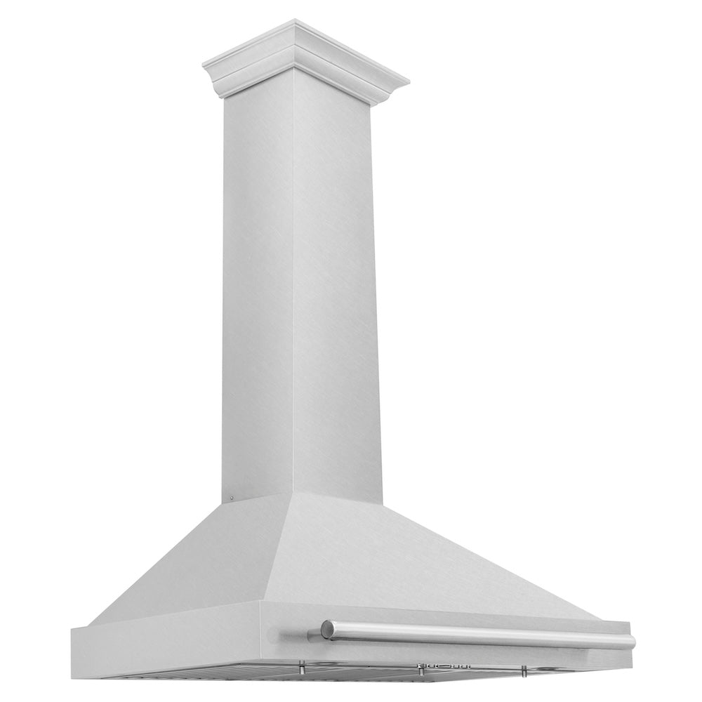 ZLINE 36 in. Autograph Edition Convertible Fingerprint Resistant DuraSnow® Stainless Steel Range Hood with White Matte Shell and Matte Black Handle (KB4SNZ-WM36-MB)