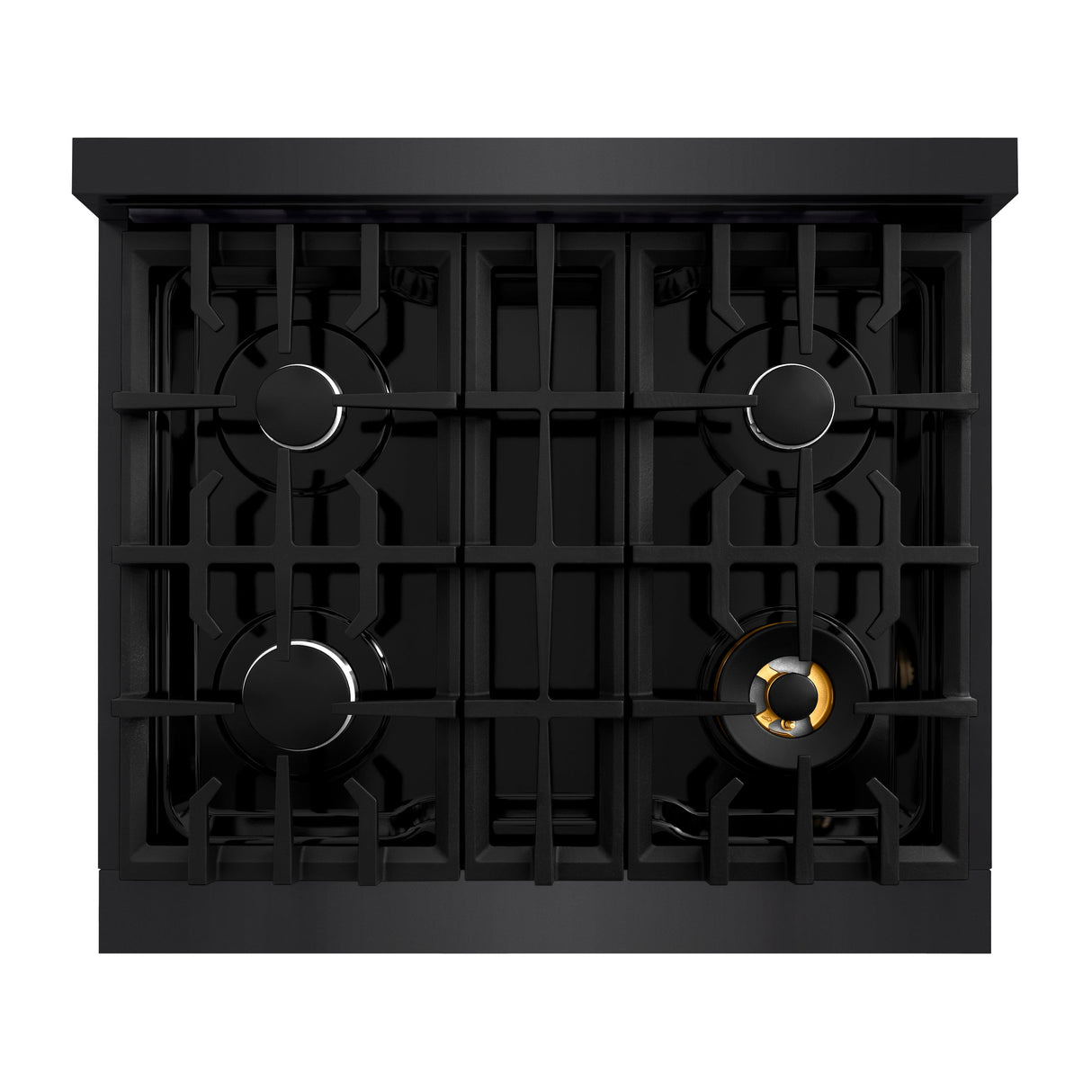 ZLINE 30 in. 4.2 cu. ft. Select Dual Fuel Range with 4 Burner Gas Cooktop and Electric Convection Oven in Black Stainless Steel (HDRB-30)