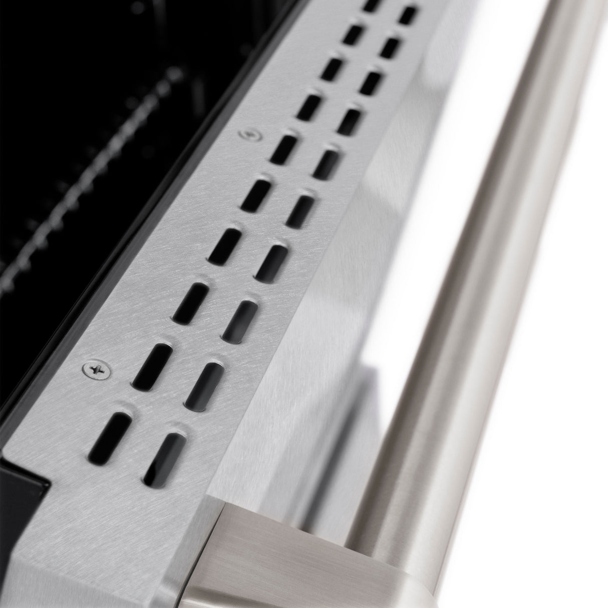 ZLINE 30 in. 4.2 cu. ft. Select Dual Fuel Range with Gas Cooktop and Electric Convection Oven in Satin Stainless Steel with 4 Brass Burners (HDRS-BR-30)