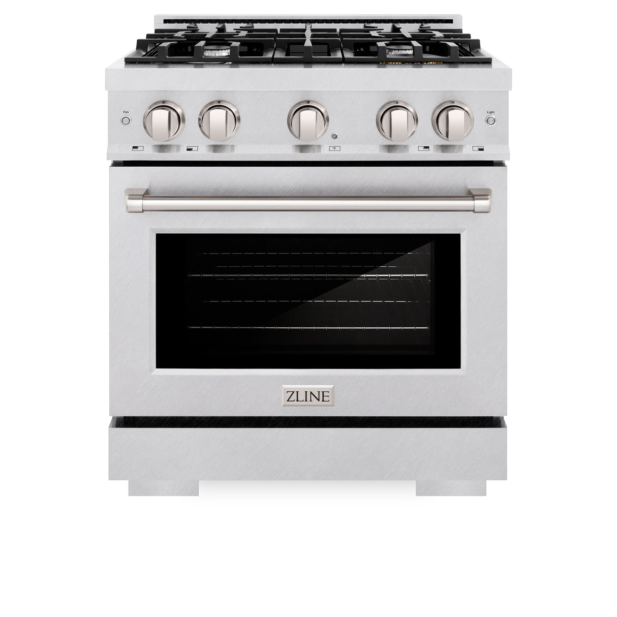 ZLINE 30 in. 4.2 cu. ft. Select Dual Fuel Range with 4 Burner Gas Cooktop and Electric Convection Oven in Satin Stainless Steel (HDRS-30)