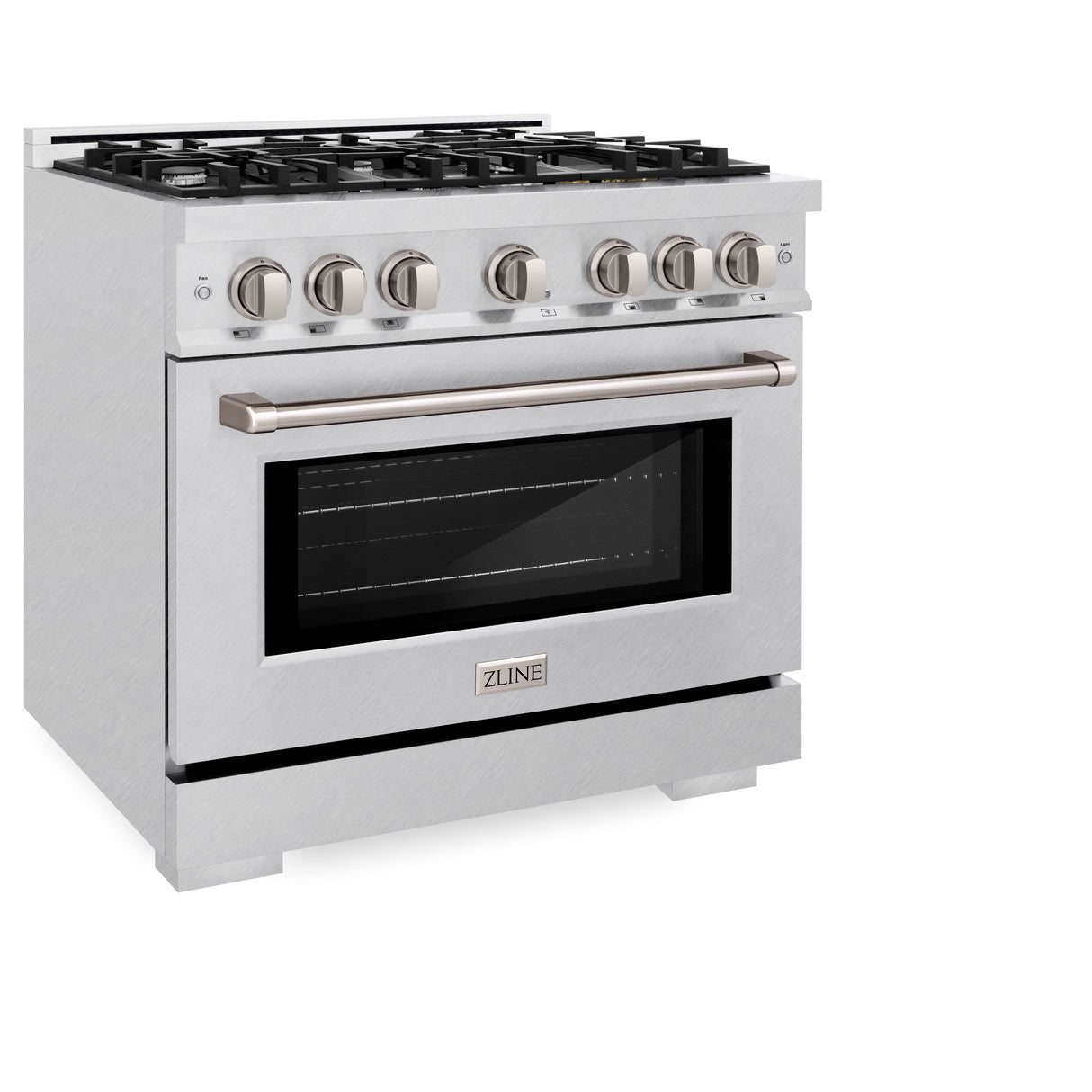 ZLINE 36 in. 5.2 cu. ft. Select Dual Fuel Range with 6 Burner Gas Cooktop and Electric Convection Oven in Satin Stainless Steel (HDRS-36)