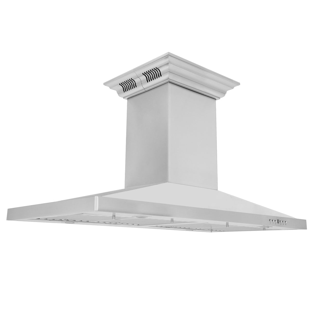 48" ZLINE CrownSound™Ducted Vent Island Mount Range Hood in Stainless Steel with Built-in Bluetooth Speakers (GL2iCRN-BT-48)