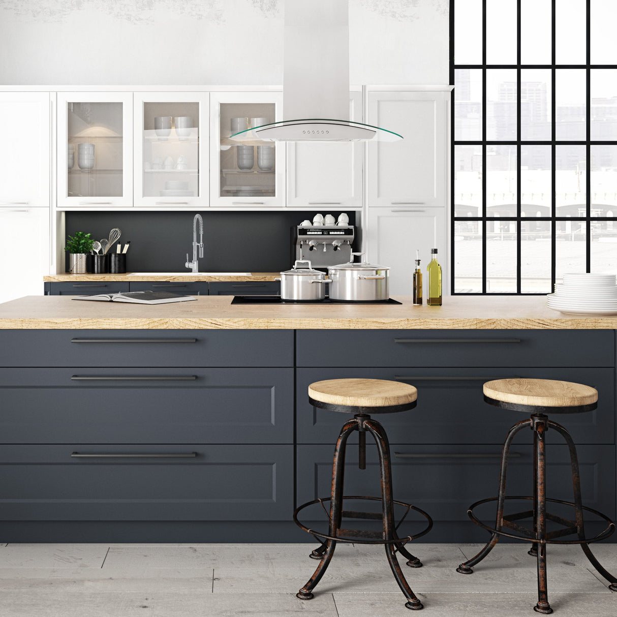 ZLINE 30” Alpine Series Convertible Island Mount Range Hood in Stainless Steel with Remote Control, LED lighting, and Dishwasher-Safe Baffle Filters (ALP70IS-30)