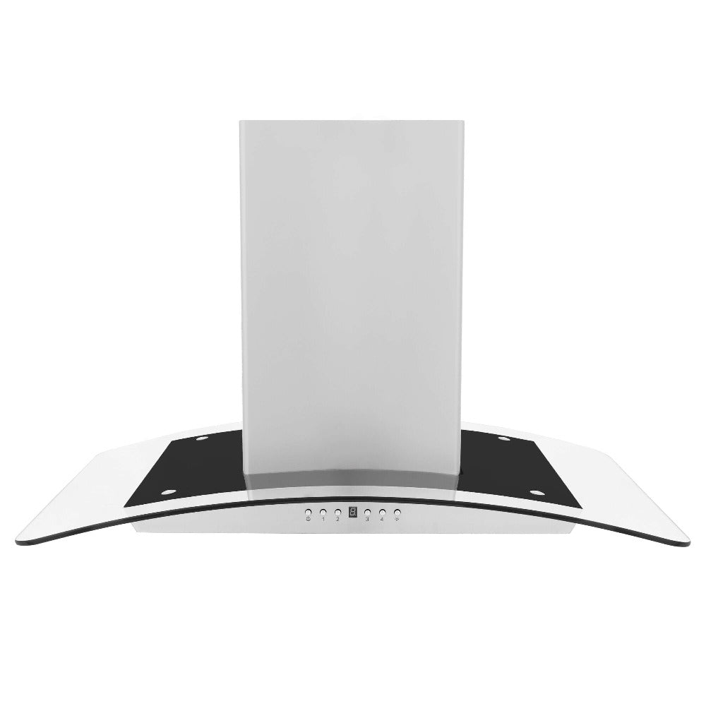 ZLINE 36" Convertible Vent Island Mount Range Hood in Stainless Steel & Glass (GL5i-36)