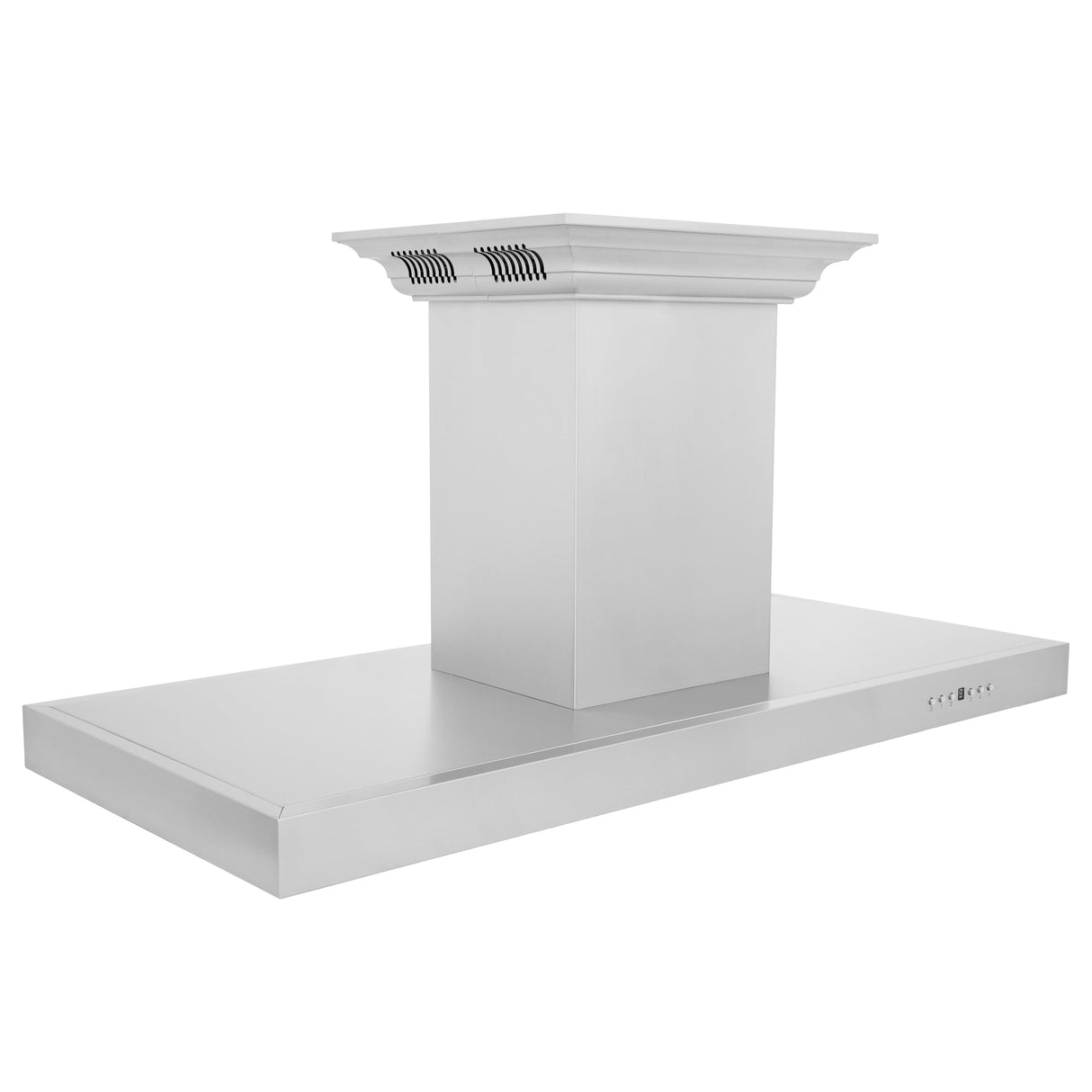 48" ZLINE CrownSound™Ducted Vent Island Mount Range Hood in Stainless Steel with Built-in Bluetooth Speakers (KE2iCRN-BT-48)