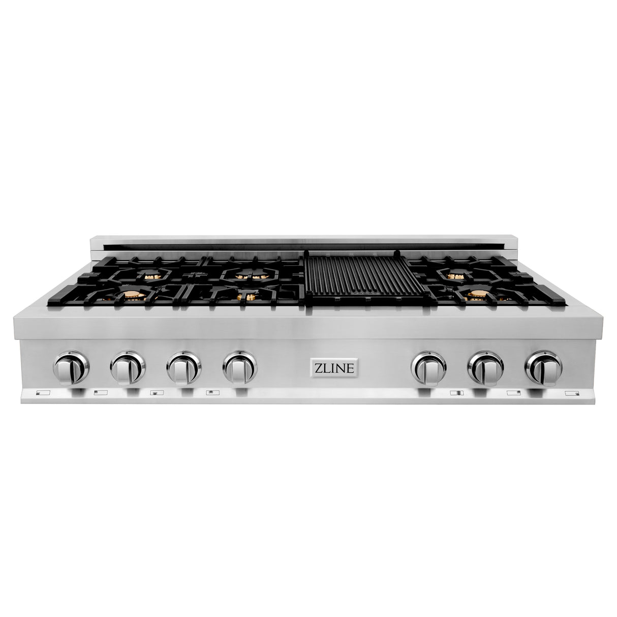 ZLINE 48 in. Legacy Gas Rangetop with 6 Brass Burners and Porcelain Cooktop in Stainless Steel (RT-BR-48)