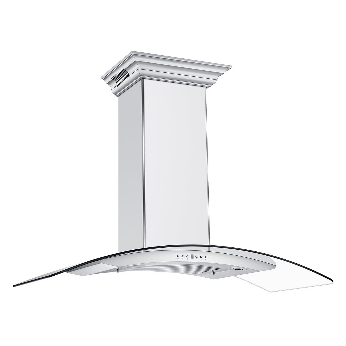48" ZLINE CrownSound™Ducted Vent Wall Mount Range Hood in Stainless Steel with Built-in Bluetooth Speakers (KN4CRN-BT-48)