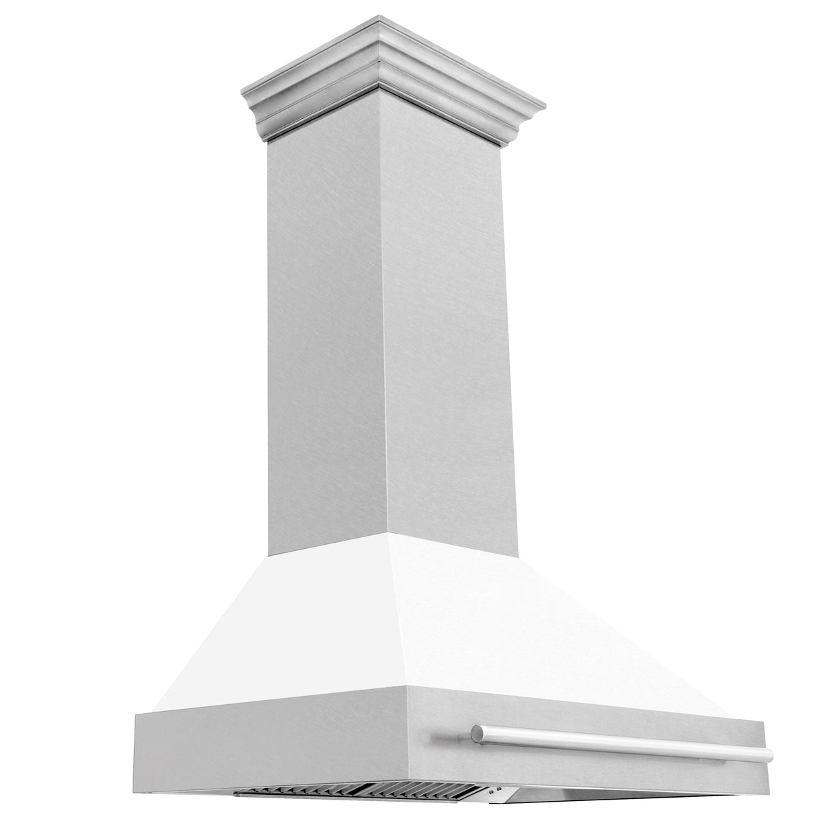 ZLINE 36" Fingerprint Resistant Stainless Steel Range Hood with White Matte Shell (8654SNX-WM36)