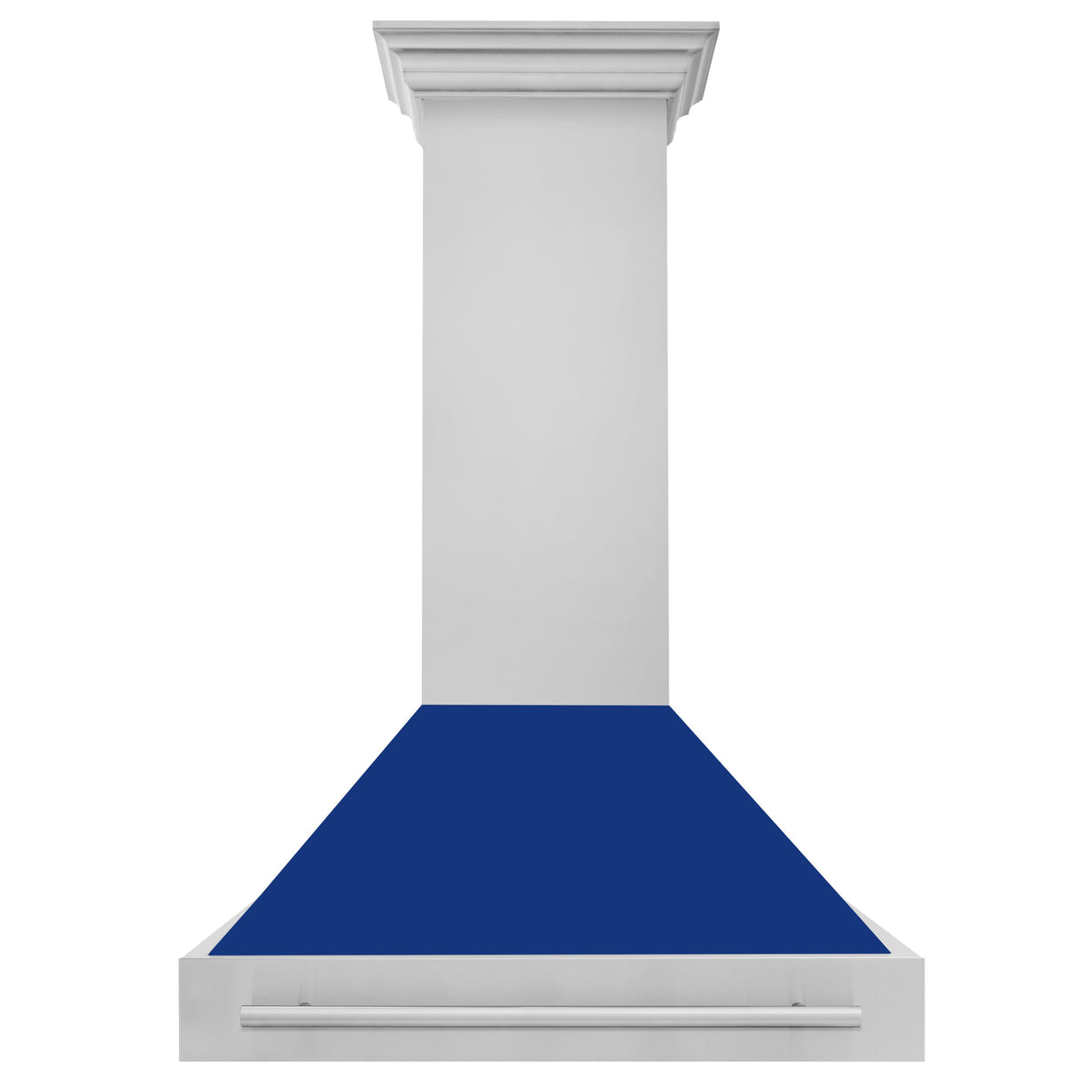 ZLINE 36" Stainless Steel Range Hood with Blue Gloss Shell and Stainless Steel Handle (8654STX-BG-36)