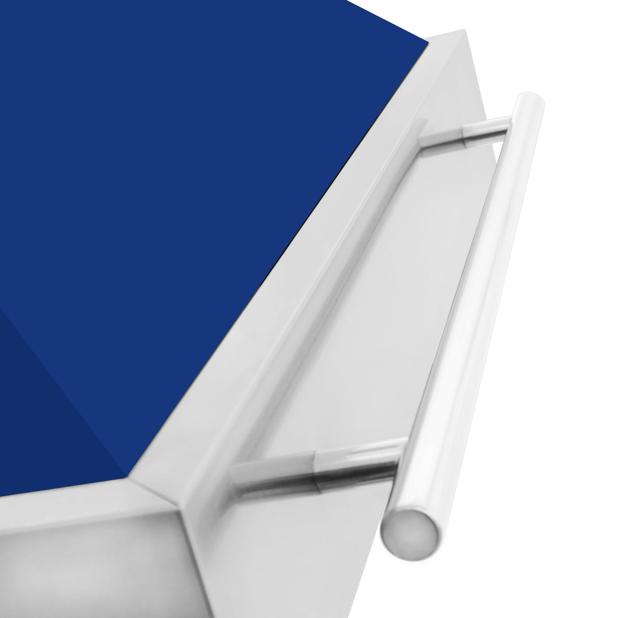 ZLINE 36" Stainless Steel Range Hood with Blue Gloss Shell and Stainless Steel Handle (8654STX-BG-36)