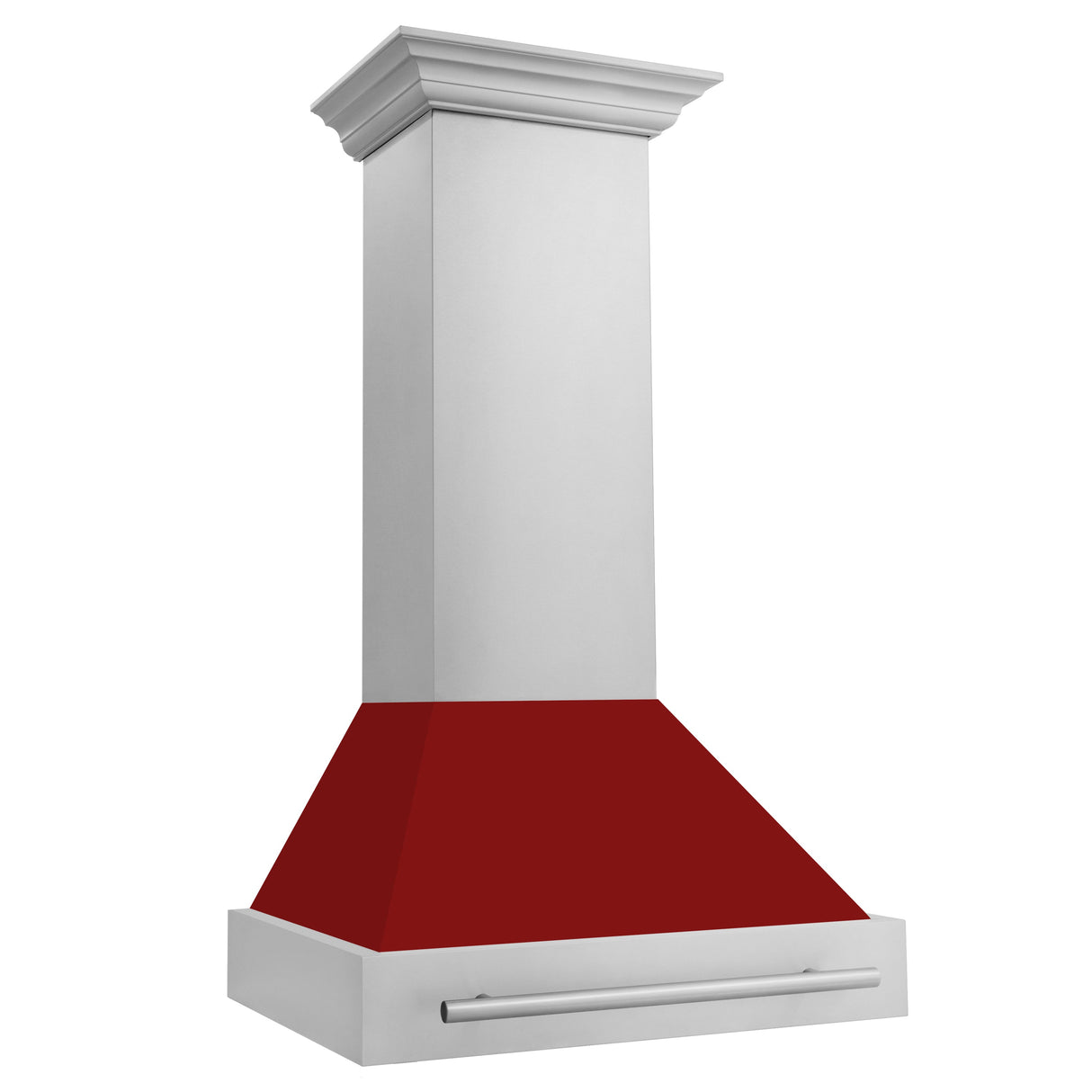 ZLINE 30" Stainless Steel Range Hood with Red Gloss Shell and Stainless Steel Handle (8654STX-RG-30)