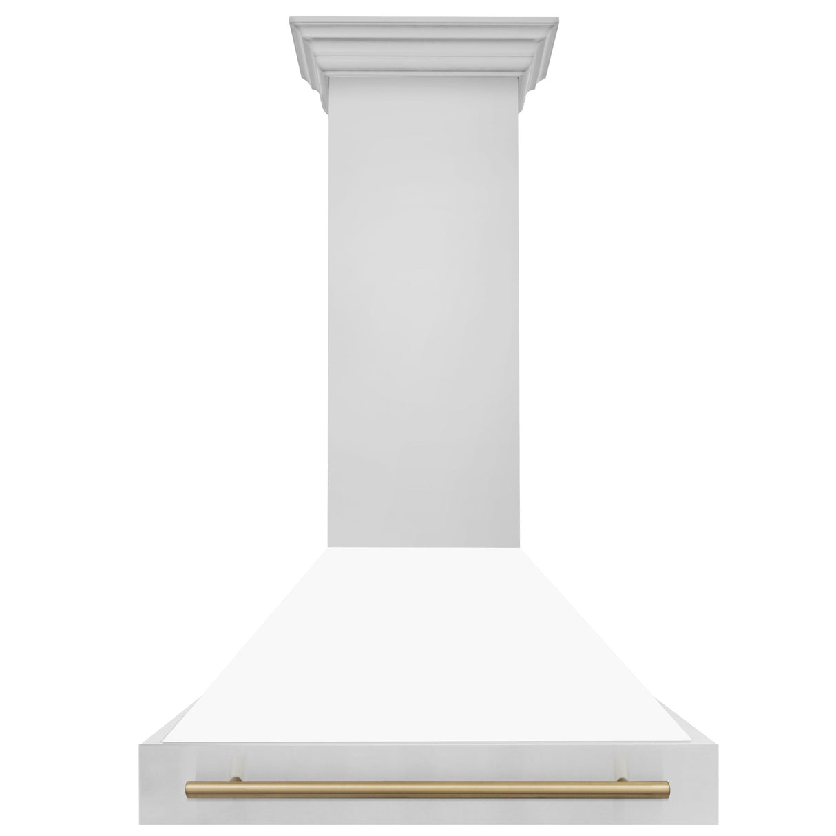 ZLINE Autograph Edition 36" Stainless Steel Range Hood with White Matte Shell and Champagne Bronze Handle (8654STZ-WM36-CB)