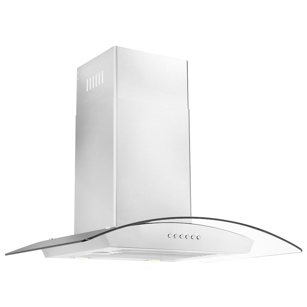 ZLINE 30” Alpine Series Convertible Wall Mount Range Hood in Stainless Steel with Remote Control, LED lighting, and Dishwasher-Safe Baffle Filters (ALP70WL-30)