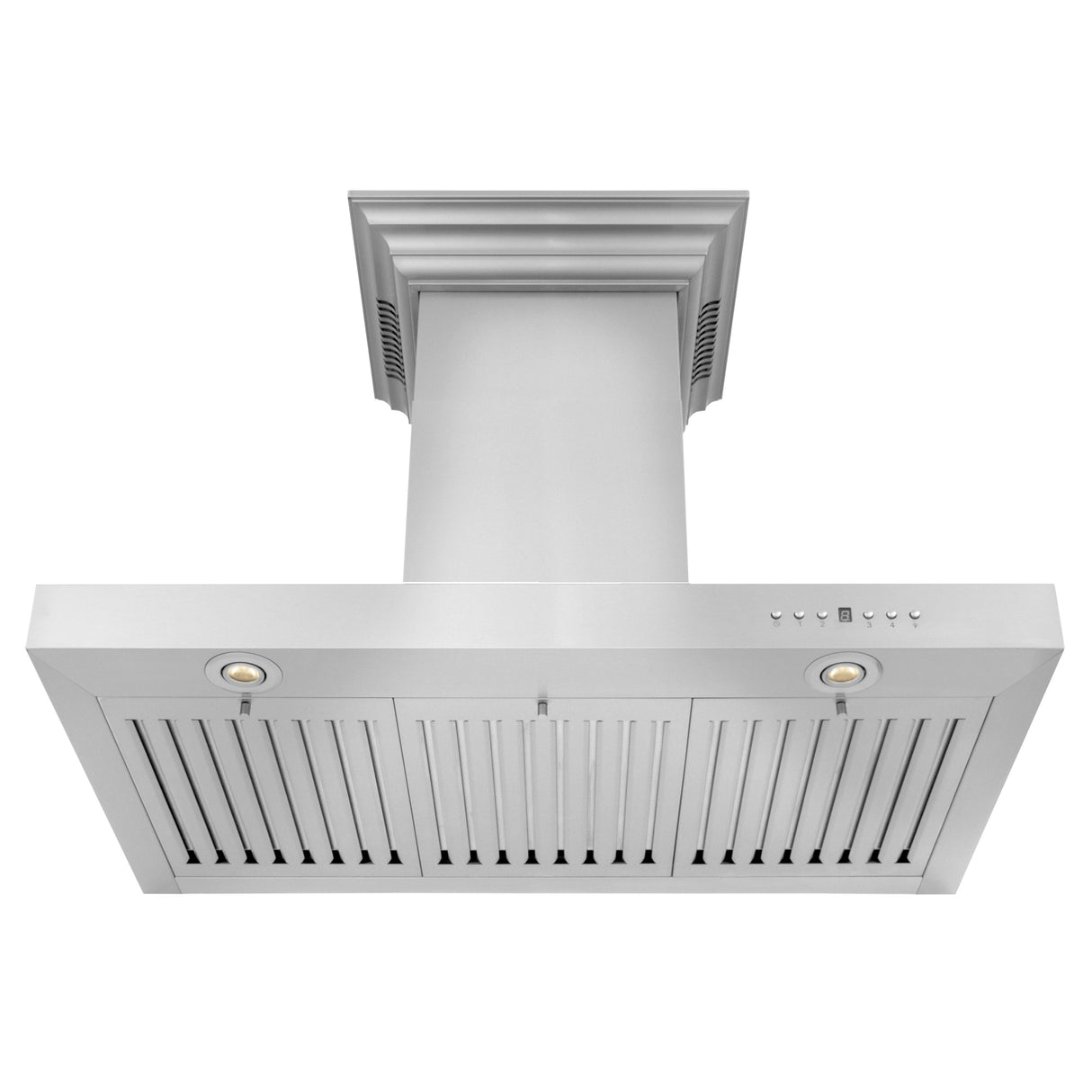 36" ZLINE CrownSound™Ducted Vent Wall Mount Range Hood in Stainless Steel with Built-in Bluetooth Speakers (KECRN-BT-36)