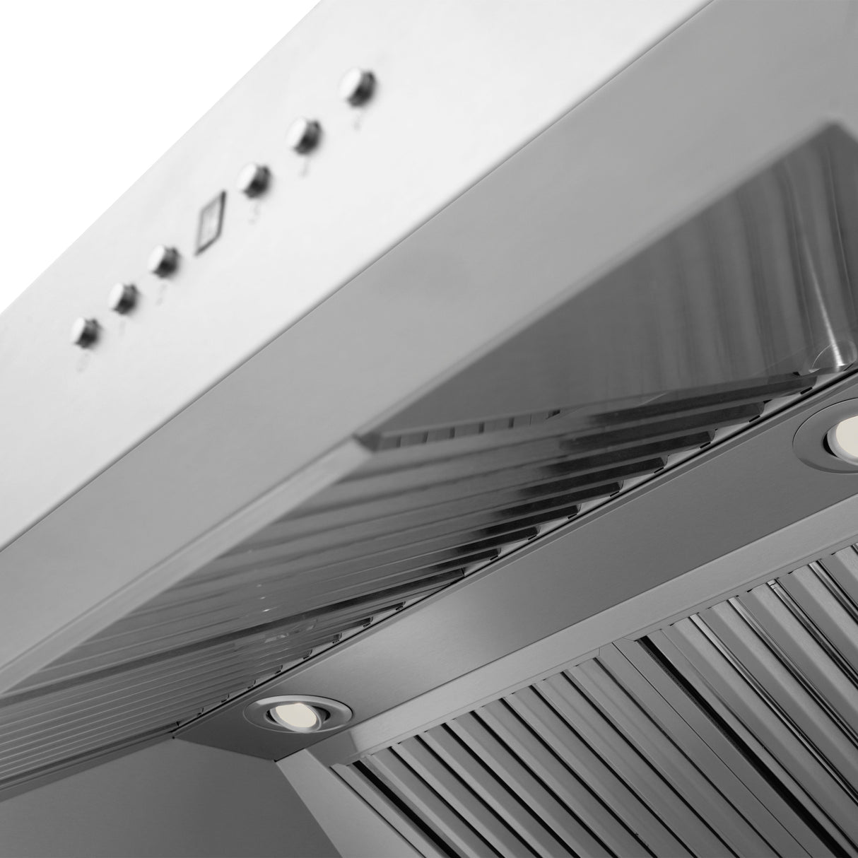 36" ZLINE CrownSound™Ducted Vent Wall Mount Range Hood in Stainless Steel with Built-in Bluetooth Speakers (697CRN-BT-36)