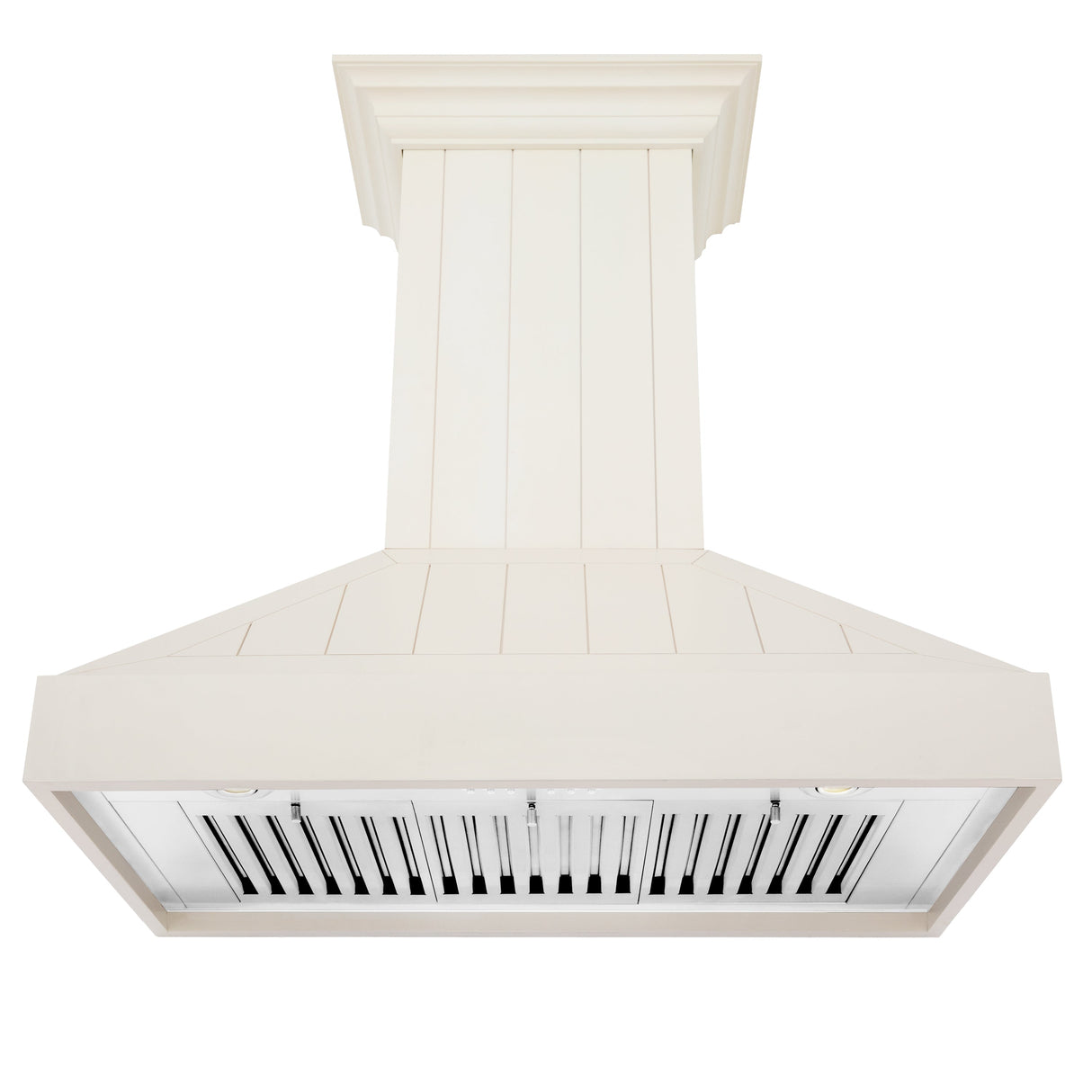 ZLINE 36" Ducted Vent Wooden Convertible Vent Wall Mount Range Hood in Cottage White (KPTT-36)