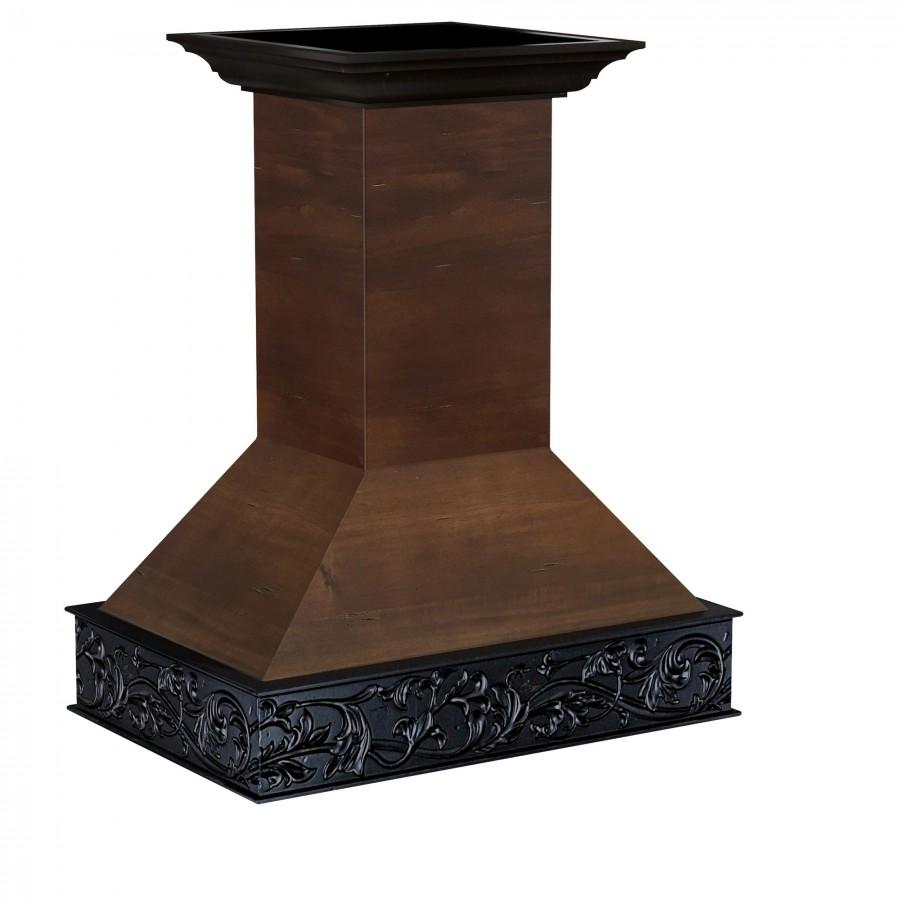 ZLINE 36 in. Ducted Wooden Isalnd Mount Range Hood in Antigua and Walnut (9373AR-36)