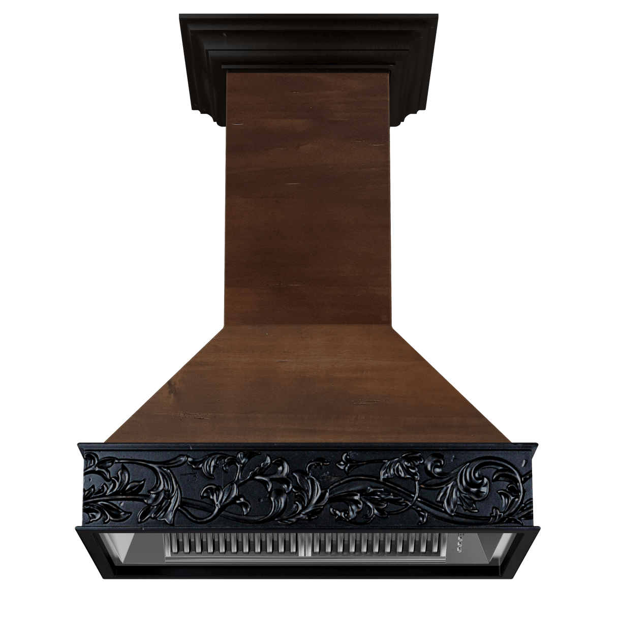 ZLINE 36 in. Ducted Wooden Isalnd Mount Range Hood in Antigua and Walnut (9373AR-36)