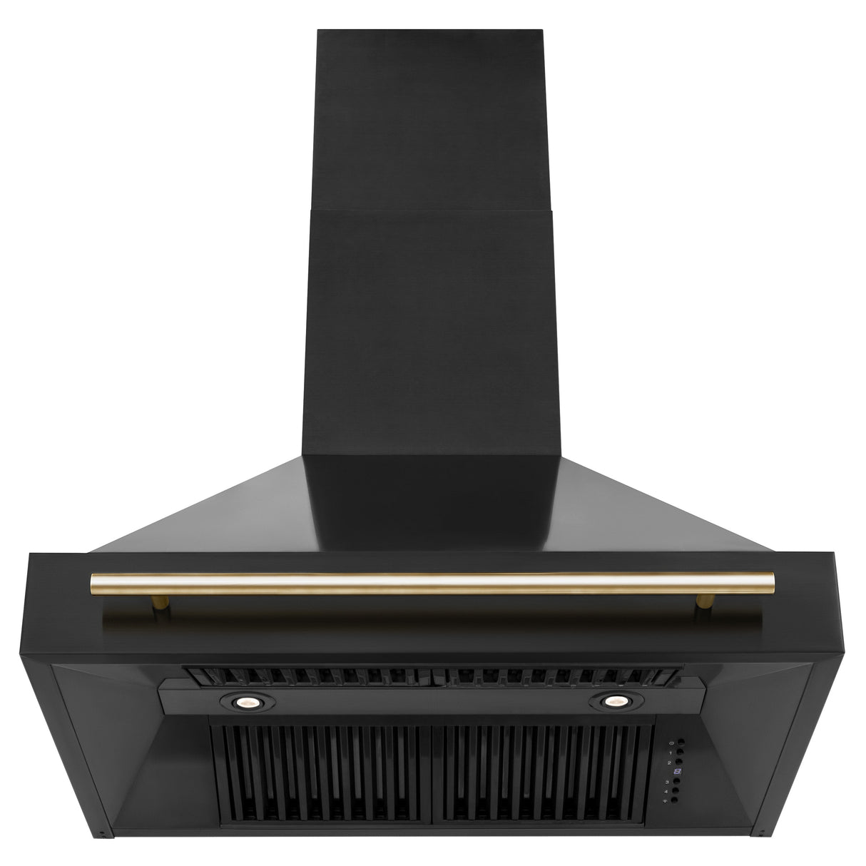 ZLINE 36" Black Stainless Steel Range Hood with Polished Gold Handle (BS655Z-36-G)