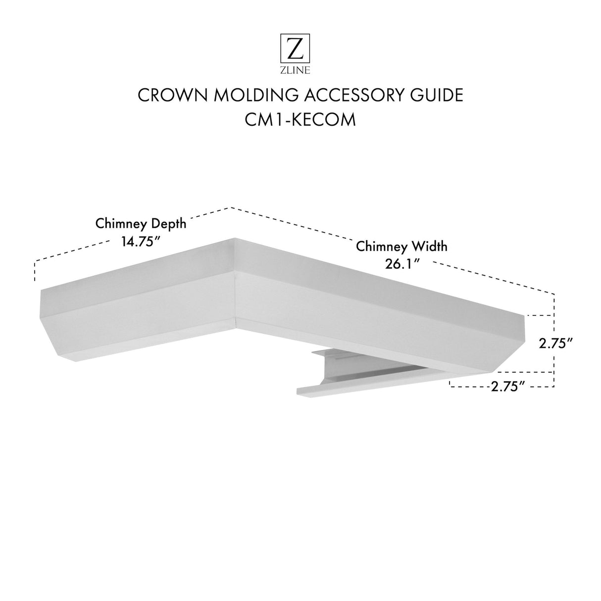 ZLINE Crown Molding Profile 1 for Wall Mount Range Hood (CM1-KECOM)