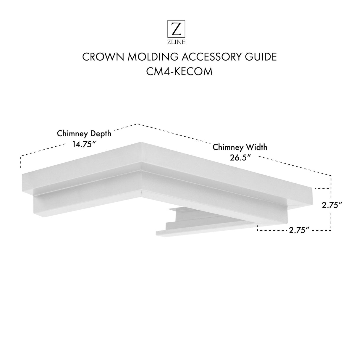 ZLINE Crown Molding Profile 4 for Wall Mount Range Hood (CM4-KECOM)