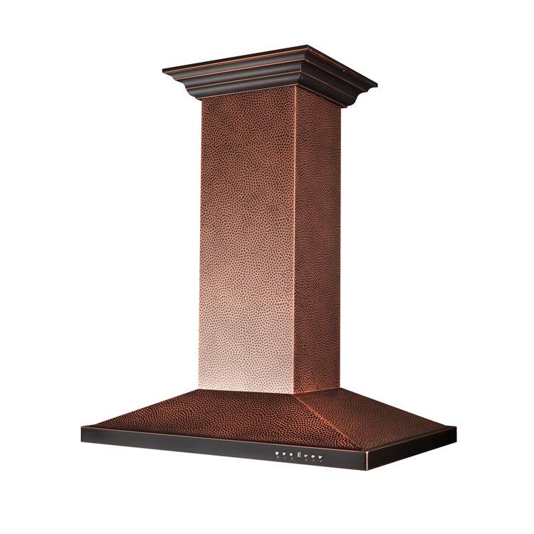 ZLINE 30 in. Designer Series Hand Hammered Copper Convertible Vent Island Mount Range Hood (8GL2Hi-30)