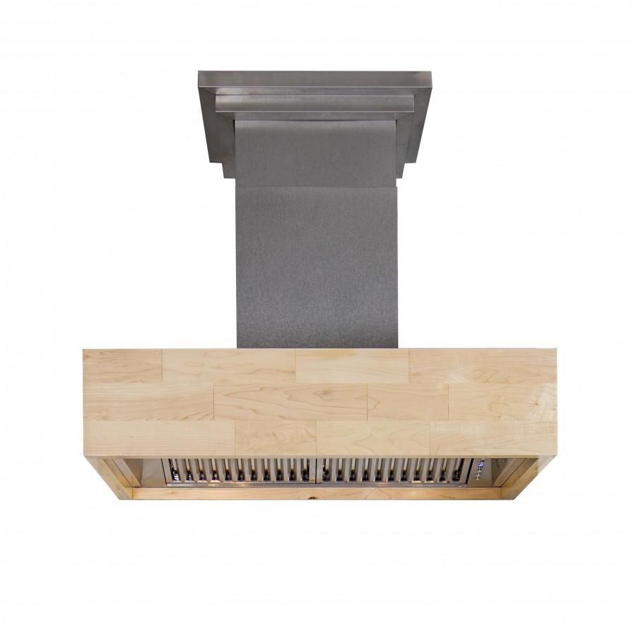 ZLINE 36 Inch Designer Series Wooden Wall Mount Range Hood in Butcher Block (681M)