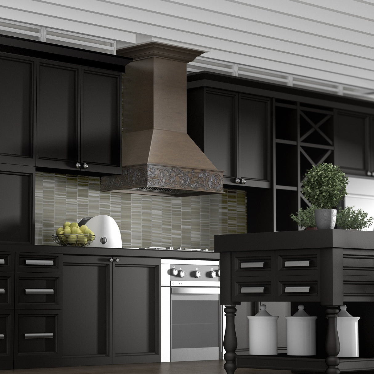 ZLINE 36 in. Wooden Wall Mount Range Hood in Normandy - Includes Motor