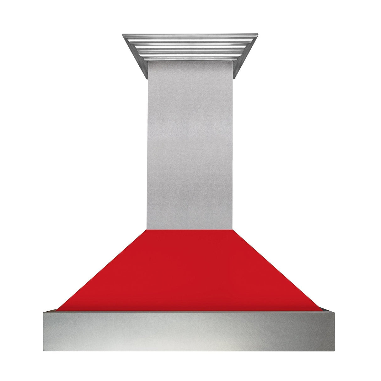 48" Ducted Fingerprint Resistant Stainless Steel Range Hood with Red Matte Shell (8654RM-48)