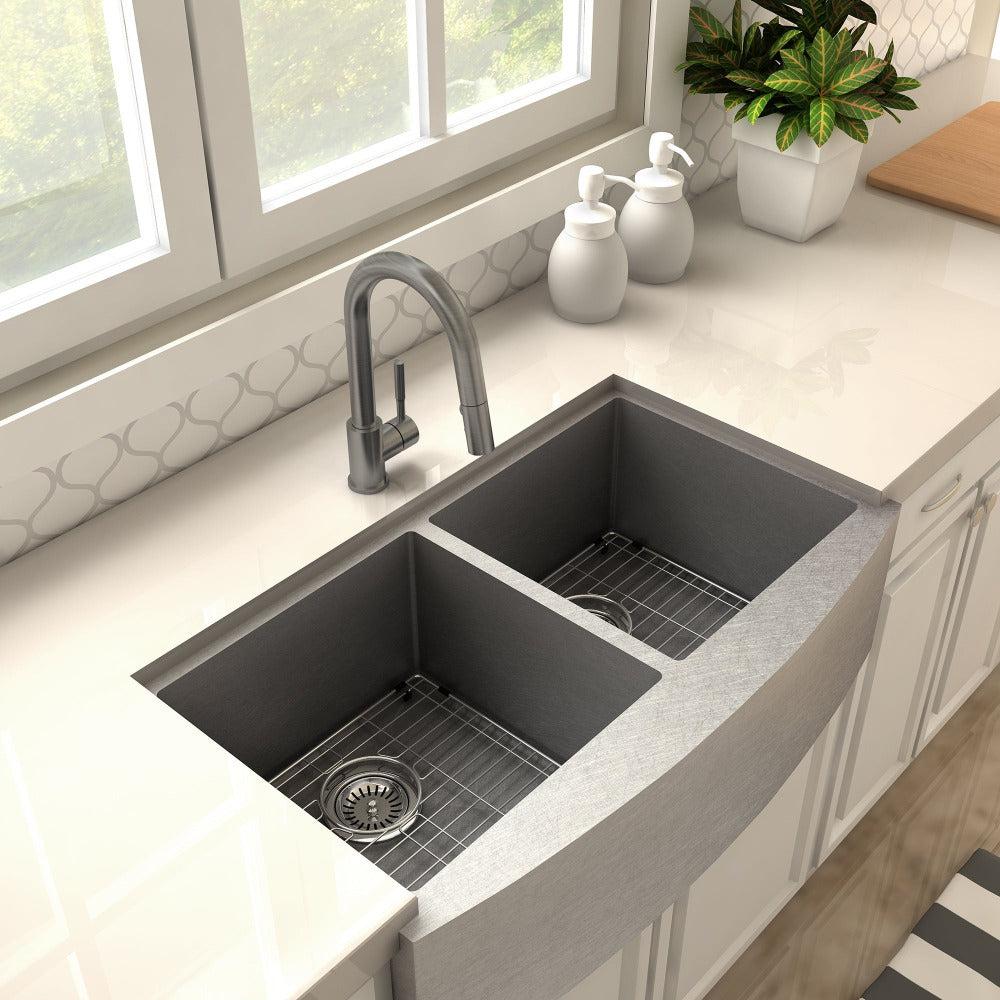 ZLINE Gemini Pull Down Kitchen Faucet in Gun Metal (GEM-KF-GM)