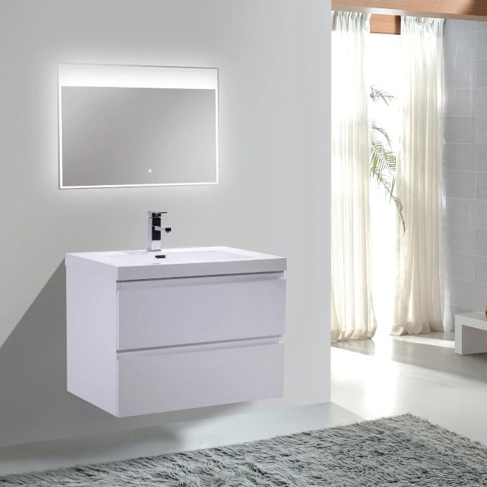 Brooklyn Floating / Wall Mounted Bathroom Vanity With Acrylic Sink