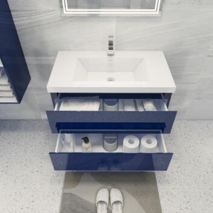 Brooklyn Floating / Wall Mounted Bathroom Vanity With Acrylic Sink