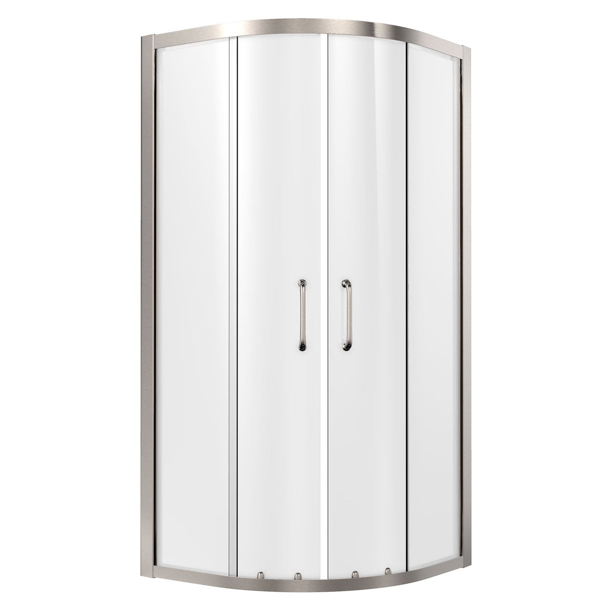 Ivanees 36 In. x 76 In Framed Corner Sliding Shower Enclosure with Curved 8mm Clear Tempered Glass