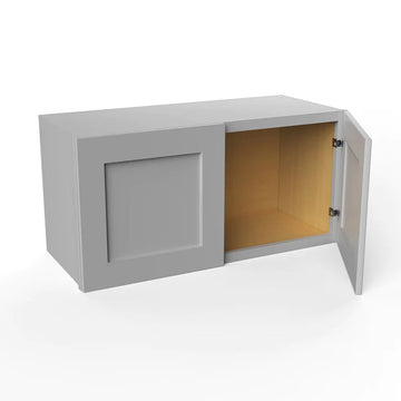 Wall Kitchen Cabinet - 30W x 15H x 12D - Grey Shaker Cabinet