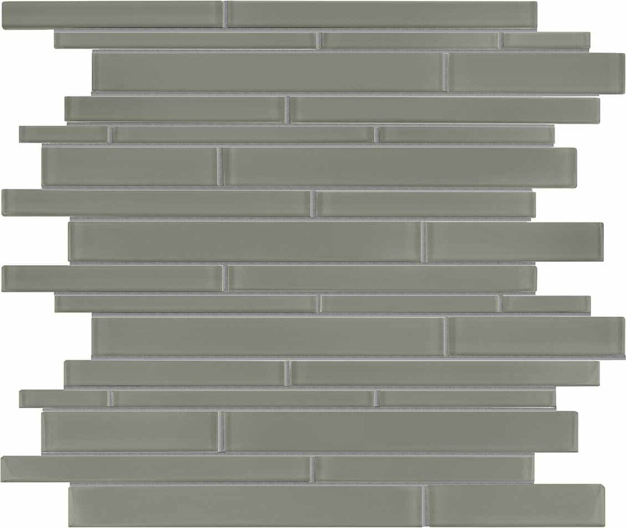 Random Strip Element Smoke Dark Colors Glass Mosaic