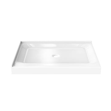 Shower Tray Center Drain - Double Threshold - Acrylic and fiberglass - 48 x 36 x 5.5