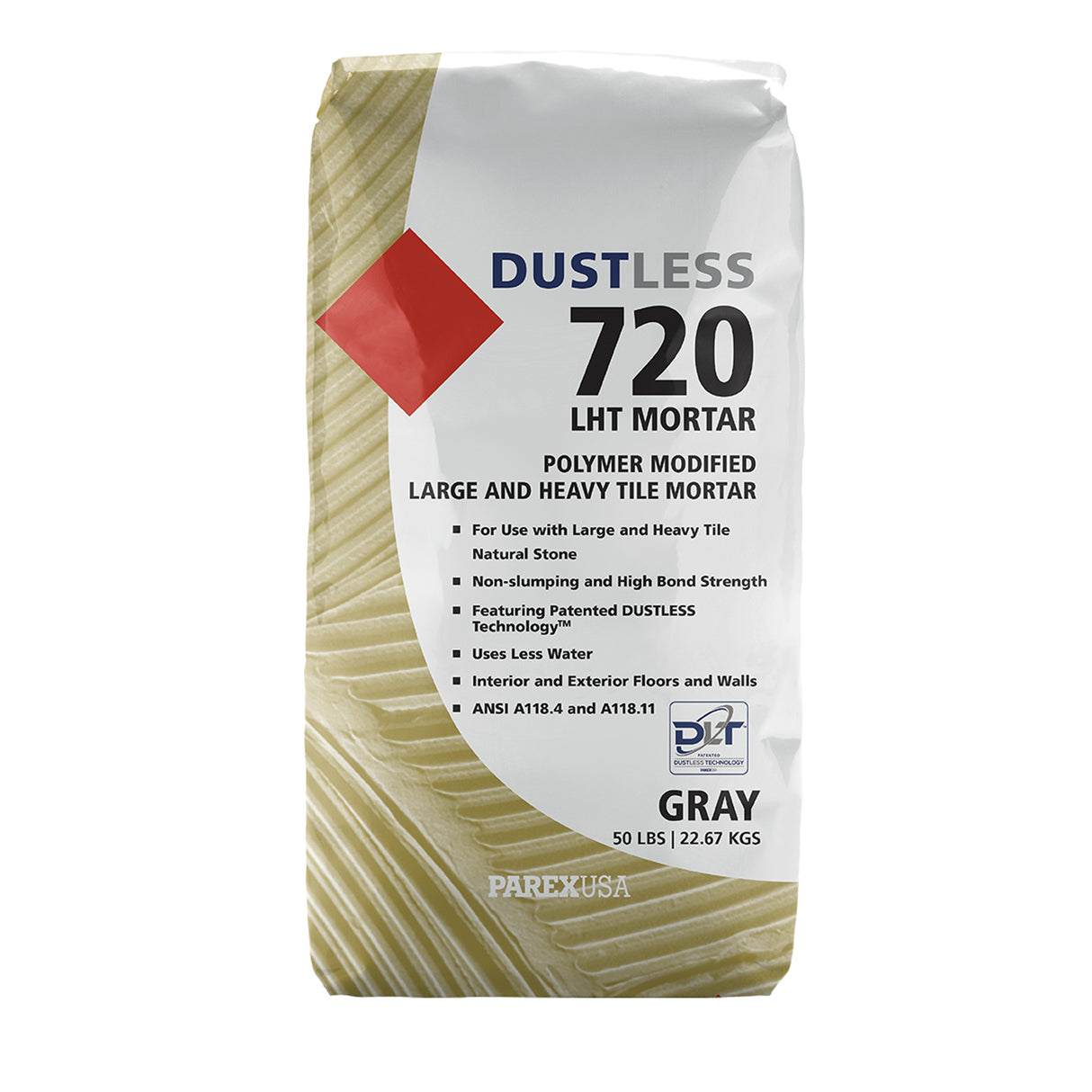 Merkrete 720 Dustless LHT Mortar - 50 Lb. Bag (Gray)