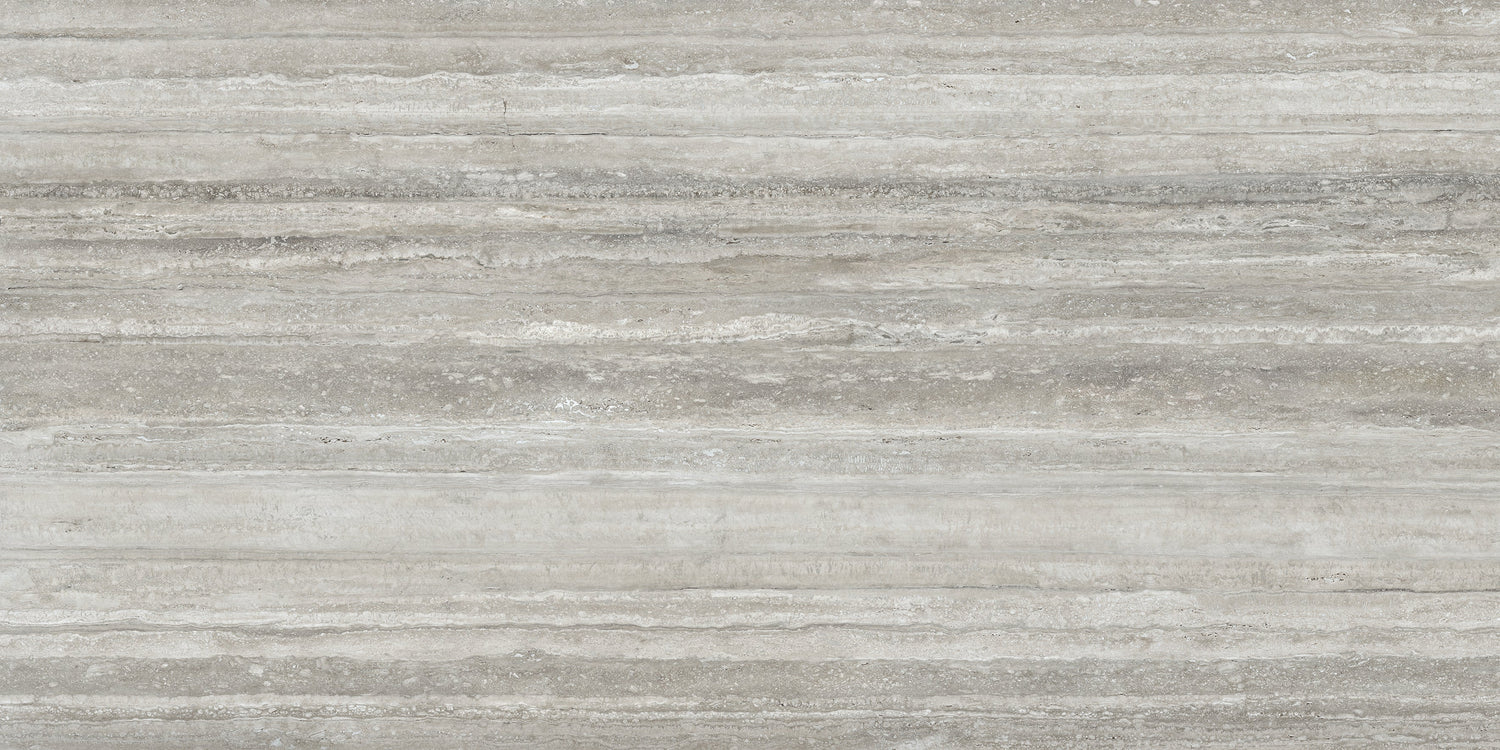 12 x 24 in. La Marca Travertino instrata Polished Rectified Glazed Porcelain Wall & Floor Tile