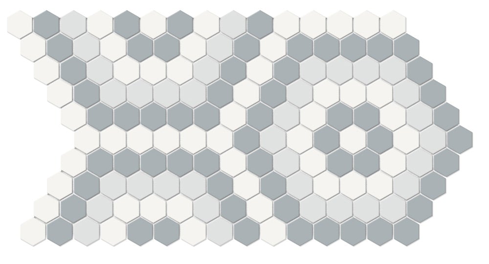 Soho Afternoon Blend Hexagon Pattern Matte Glazed Porcelain Mosaic
