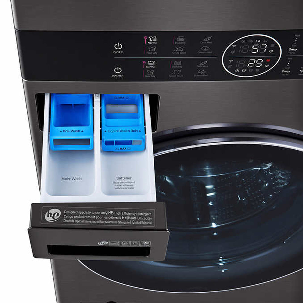 LG Single Unit Front Load LG WashTower with Center Control 4.5 cu. ft. Washer and 7.4 cu. ft. Electric Dryer