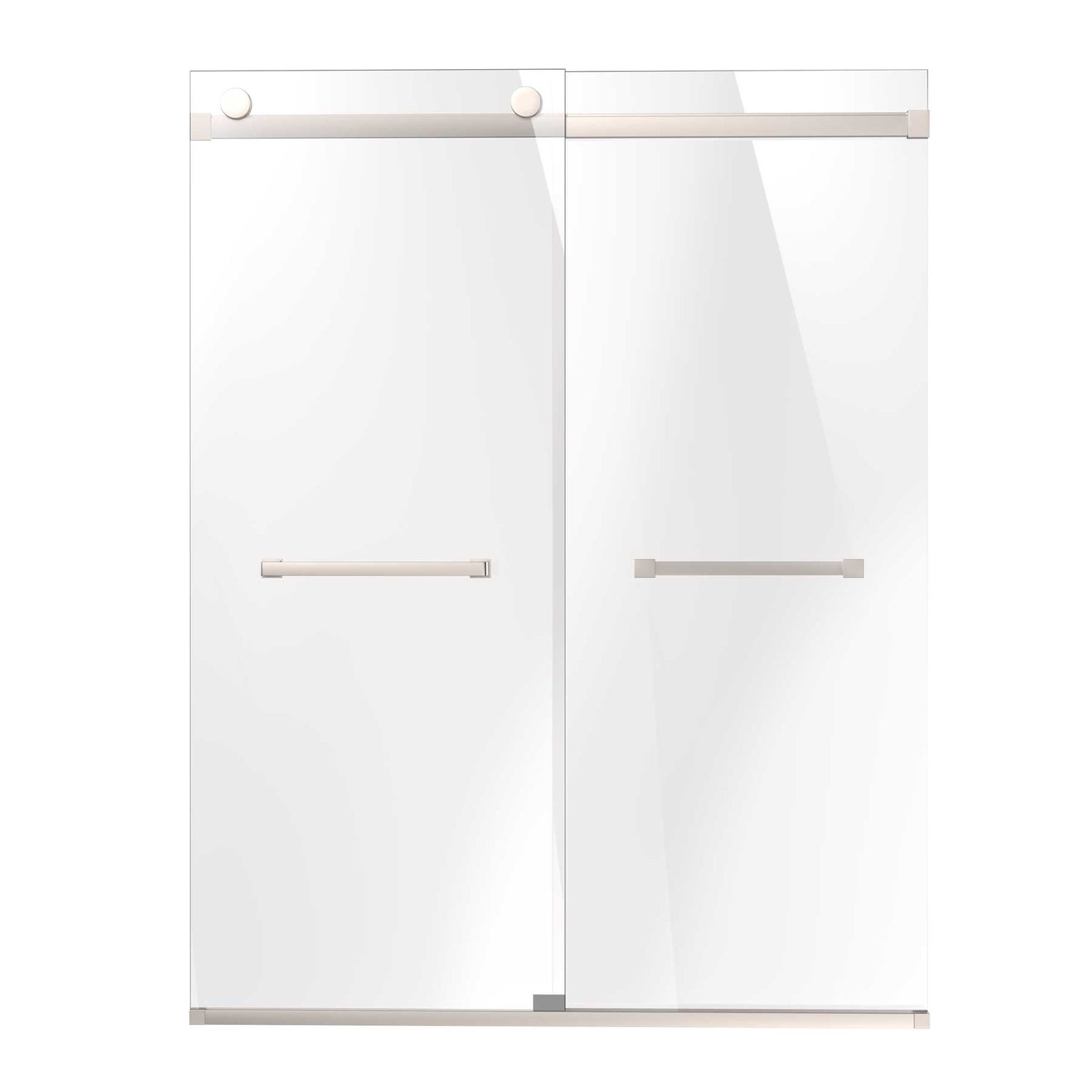 Ivanees Adjustable Semi-Frameless Dual Sliding Glass Bathtub Door with Clear Tempered Glass