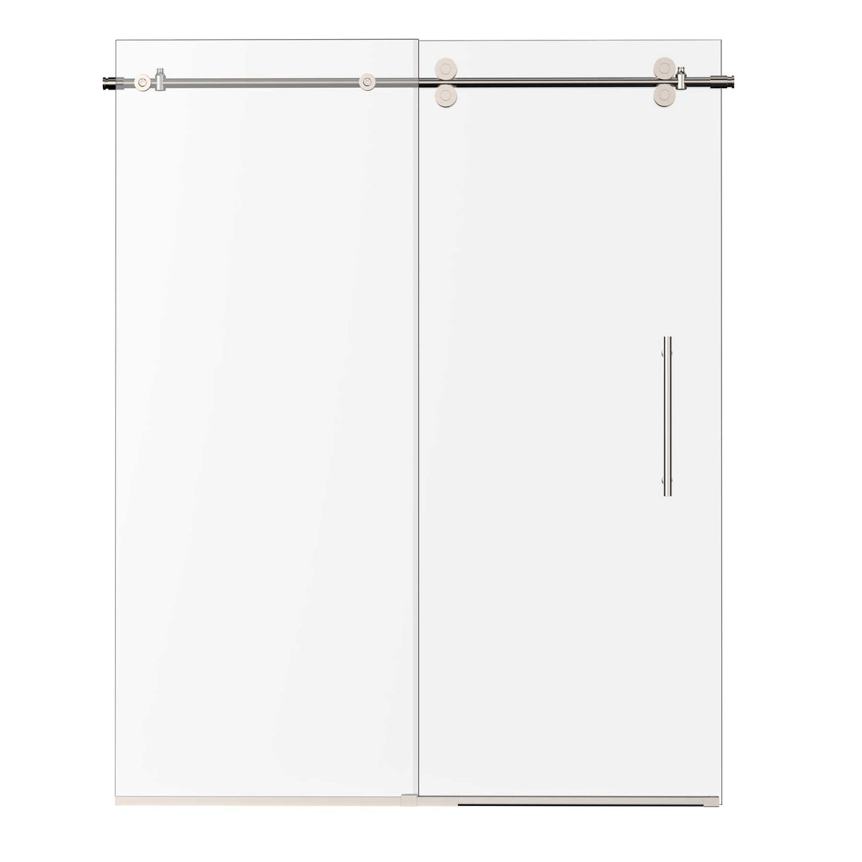 Ivanees Single Sliding Frameless Shower Door 8mm Clear Tempered Glass - Barn Door Style